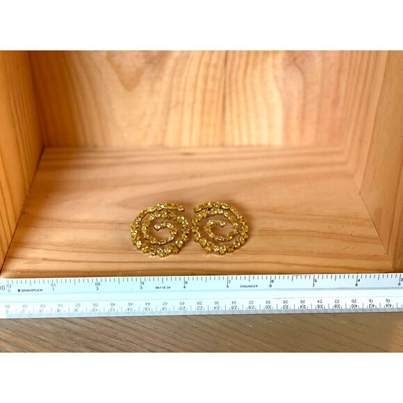 Nickho Rey Heidi Champagne Canary Yellow Gold Crystal Earrings 14K Gold Vermeil - Picture 7 of 11